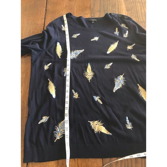 Talbots Women’s Navy Feather 2XL Sweater - Picture 4 of 6